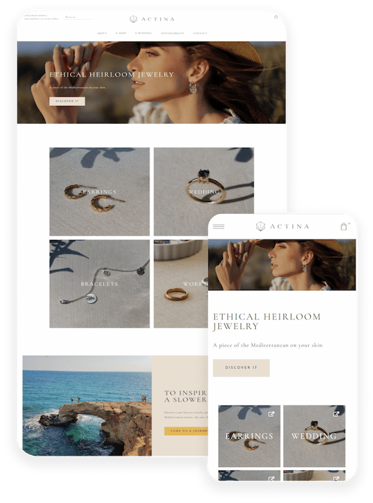 Actina Jewelry Project Website Image